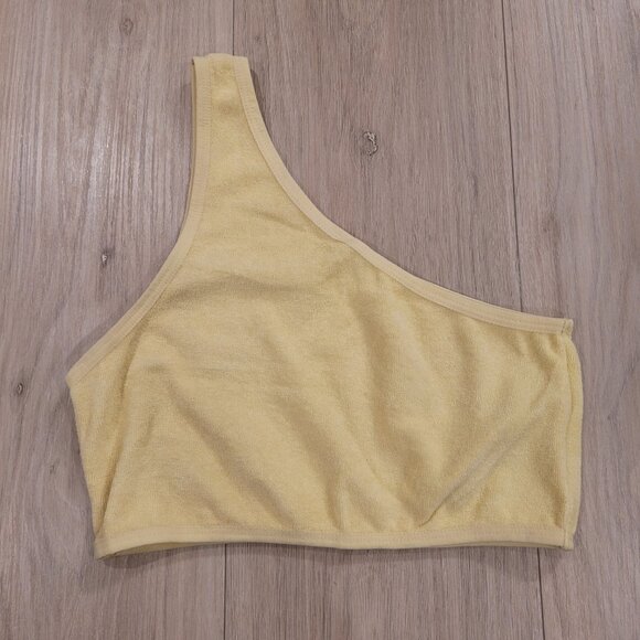 ZARA | Terrycloth One Shoulder Crop Tank Top | Sz. M - Picture 4 of 8